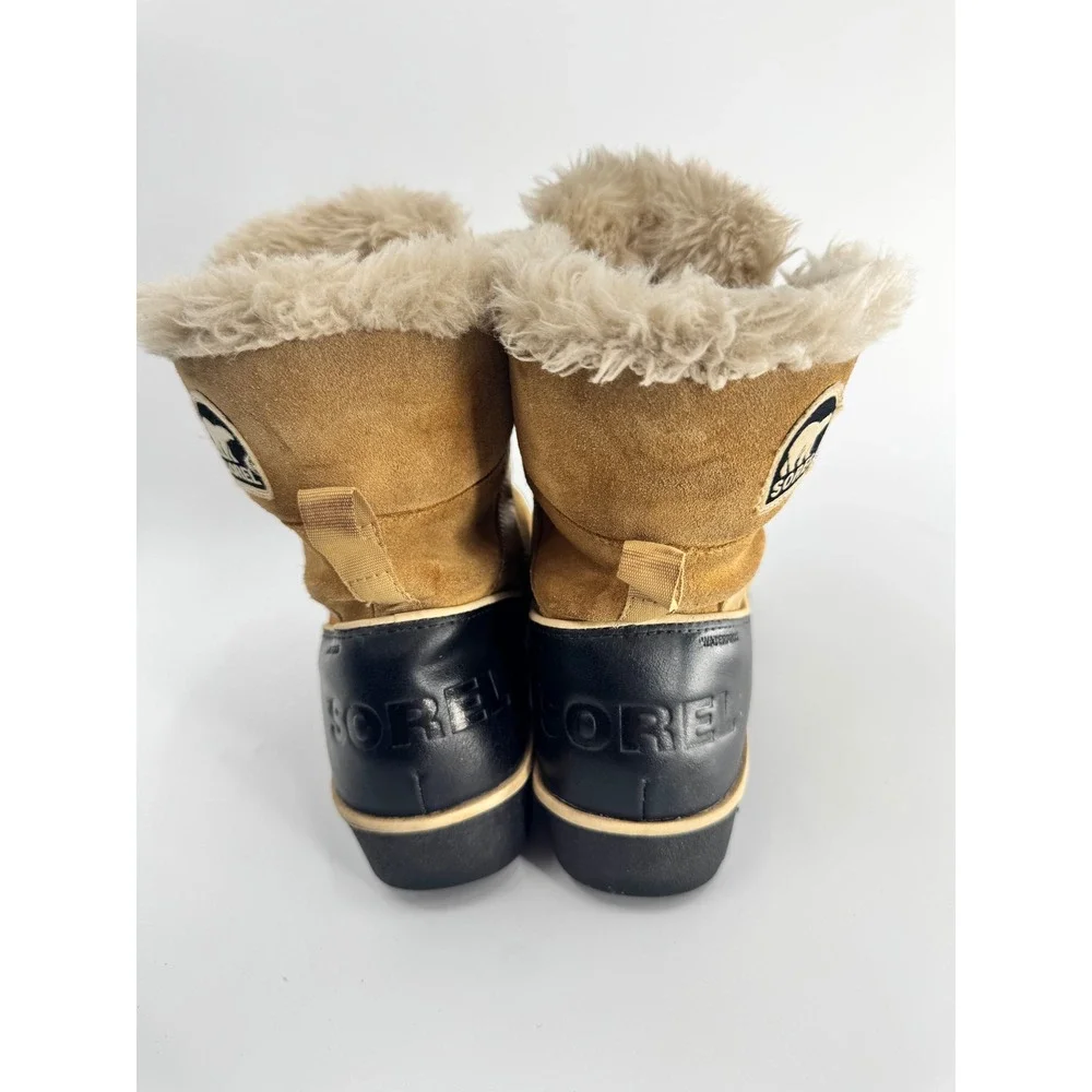 Sorel‎ Tivoli II Boots Women 7.5 Tan Suede Waterproof Faux Fur NL2089-373